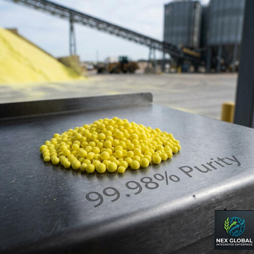 Premium Granular Elemental Sulphur. Distinctive, ultra-pure Texas Bright Yellow solid granules.